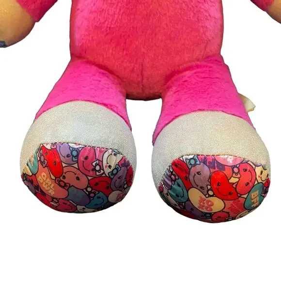 BUILD A BEAR Candy Hearts Pink Valentine Unicorn 19" Stuffed Plush Rainbow hair - Picture 6 of 11